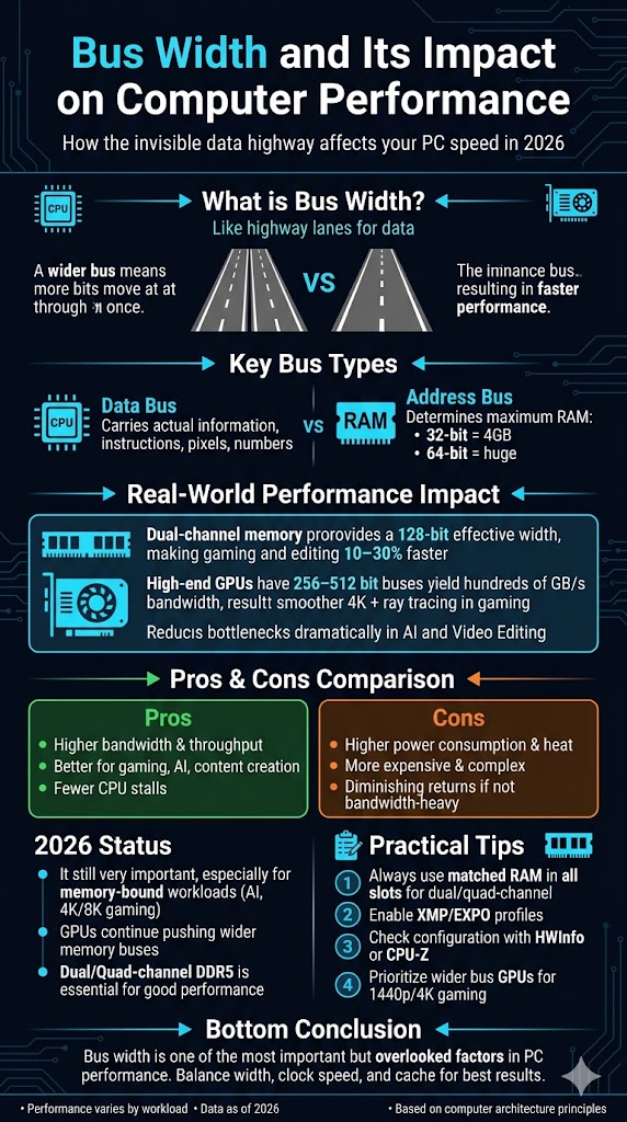 Bus Width and Its Impact on Computer Performance: 7 Proven Facts 4 Infographic Bus Width and Its Impact on Computer Performance