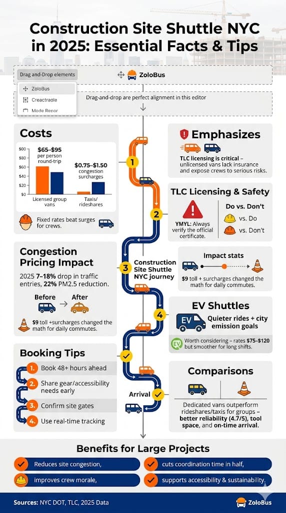 Construction Site Shuttle NYC: Epic 24/7 Amazing Crew Rides! 4 Infographic Construction Site Shuttle NYC
