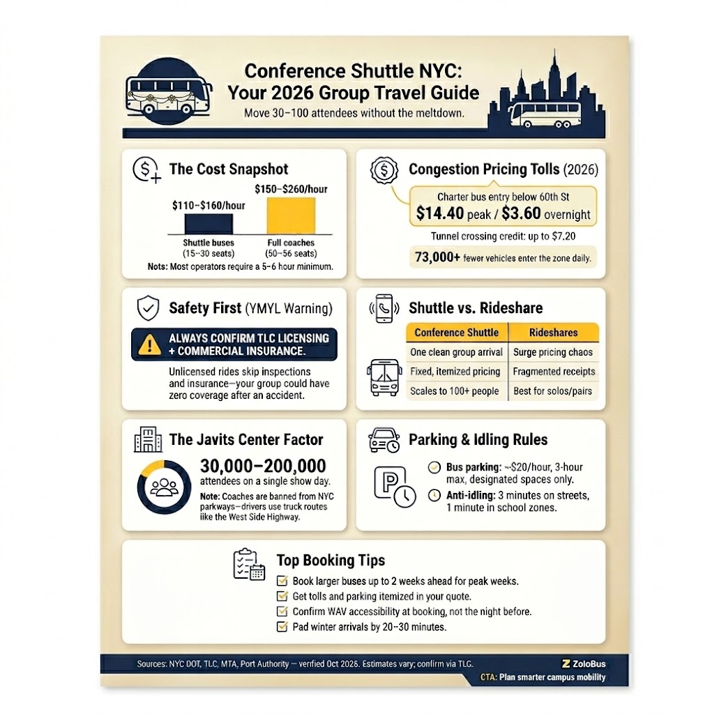 Conference Shuttle NYC: 6 Proven Seasonal Booking Strategies for 2026 5 Infographic conference shuttle NYC