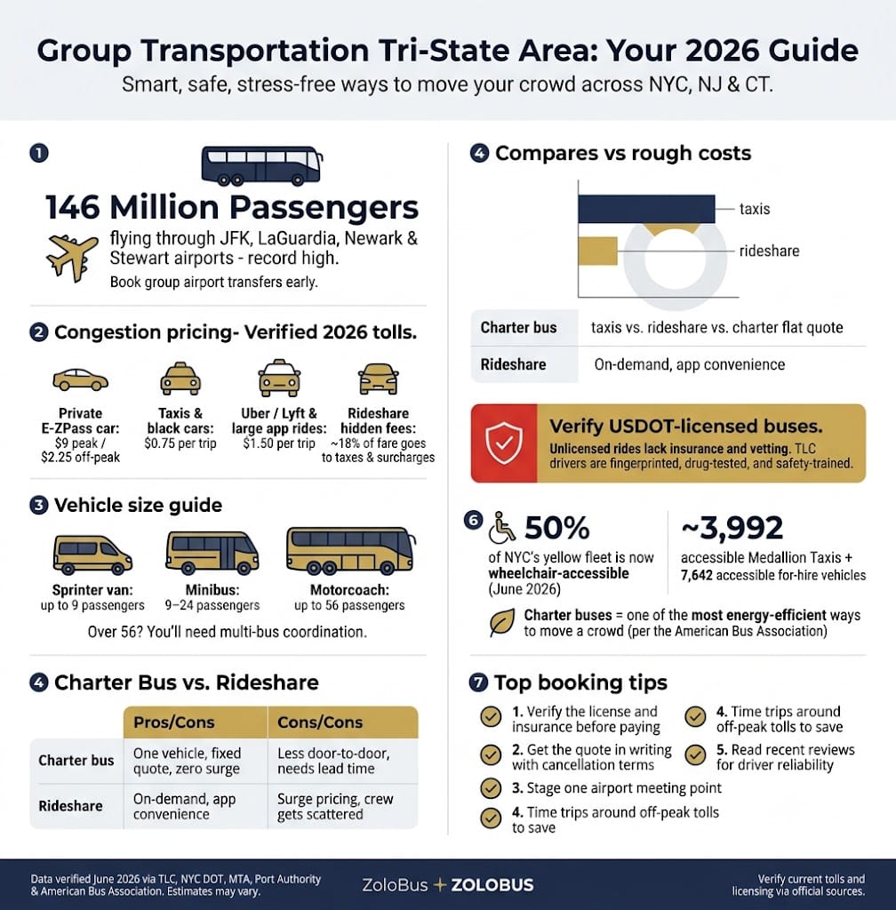 Group Transportation Tri-State Area in 2026: A Real-World Guide to Moving Your Crowd 4 Infographic group transportation Tri-State Area